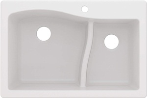 Kraus Quarza Kitchen Sink 33-Inch 60 40 Bowls White Granite KGD-442
