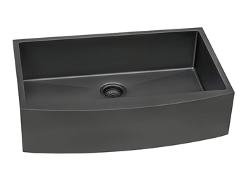 Ruvati Gunmetal Black Matte Stainless Steel 30-inch Apron-Front Farmhouse Kitchen Sink - Single Bowl - RVH9660BL