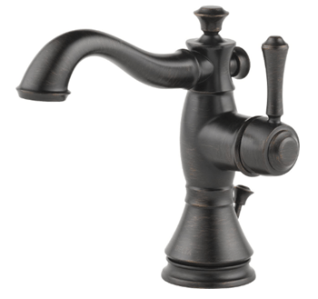 Delta Faucet Cassidy Bronze Bathroom Faucet, Single Hole Bathroom Faucet, Single Handle Bathroom Faucet, Metal Drain Assembly, Venetian Bronze 597LF-RBMPU