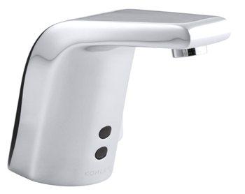 KOHLER K-13460-CP Sculpted Single-Hole DC-Powered Commercial Bathroom Sink Insight Technology, Temperature Mixer Touchless Faucet, Polished Chrome