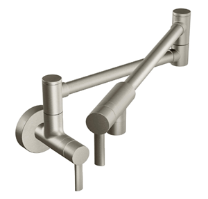 Moen S665SRS Modern Wall Mount Swing Arm Folding Pot Filler Kitchen Faucet