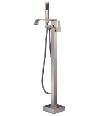 Artiqua Freestanding Bathtub Faucet Tub Filler Brushed Nickel Floor Mount Faucets Brass Single Handle with Hand Shower