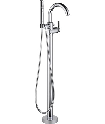 DELTA Trinsic Floor-Mount Freestanding Tub Filler with Hand Held Shower, Chrome T4759-FL