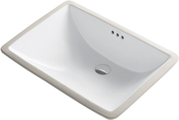 Kraus KCU-251 Elavo Bathroom Undermount Sink, 23 Inch, White