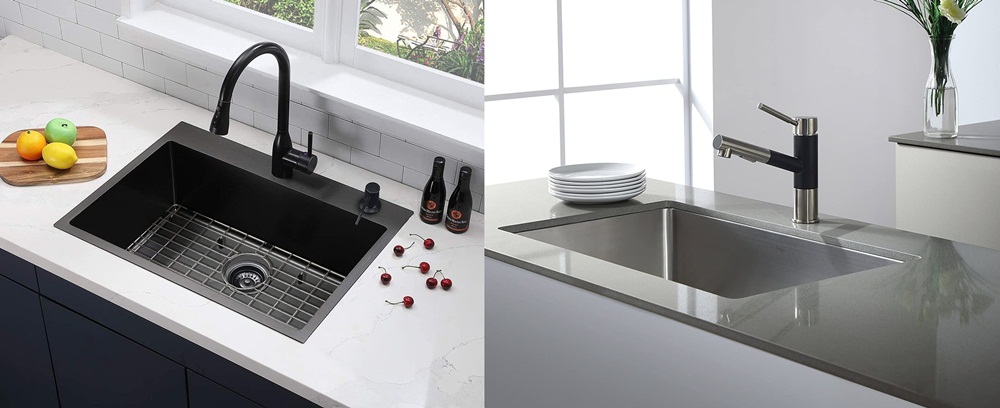 Undermount kitchen Sink VS Drop-in kitchen Sink comparison