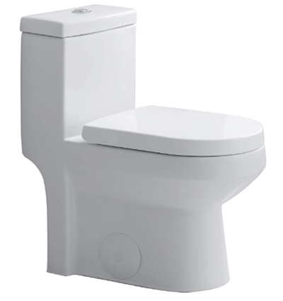 HOROW HWMT-8733 Small ToiletHigh One Piece Short Compact Bathroom Tiny Mini Commode Water Closet Dual Flush Concealed Trapway