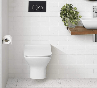 Swiss Madison Well Made Forever SM-WT455 Carré Wall Hung Toilet, Glossy White