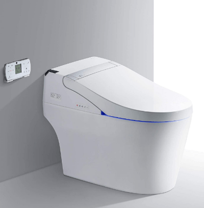 WOODBRIDGE B-0960S 1.0 1.6 GPF Dual Toilet with Intelligent Smart Bidet Seat and Wireless Remote Control, Flush, Open and Auto Close, White