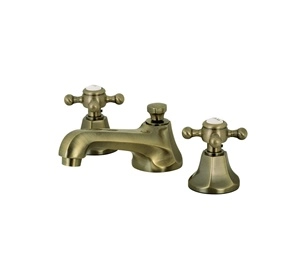 Aolemi Bathroom Sink Faucet Antique Brass Single Hole Cold and Hot Double Handle Cross Knobs Vanity Vessel Sink Basin Mixer Tap with Pop Up Drain with Overflow (1)