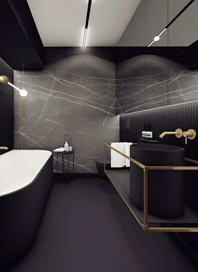 11 Black Floor Bathroom Ideas 11. An Aesthetic Bathroom