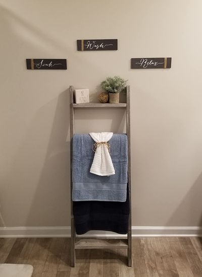 Towel Ladders - Hanging Wet Towels in Small Bathroom Ideas