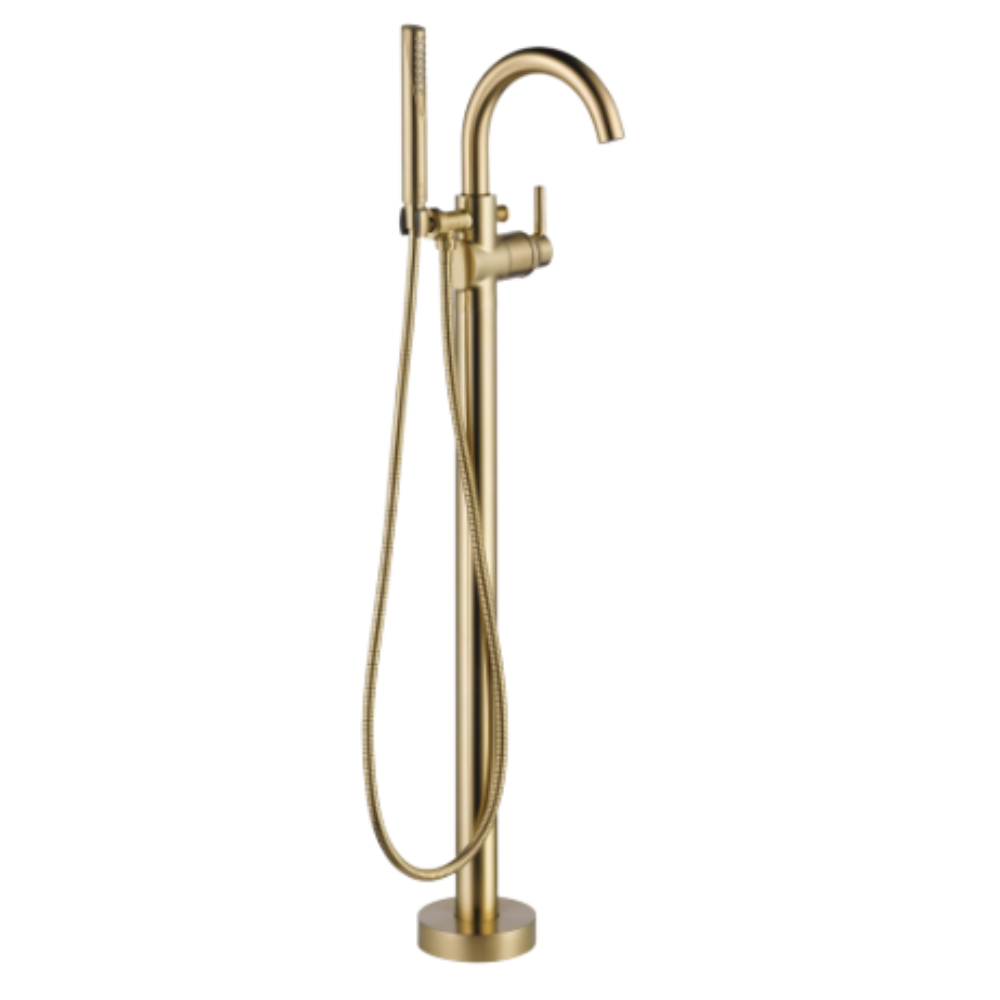 Delta Faucet Trinsic Floor-Mount Freestanding Tub Filler with Hand Held Shower Delta Faucet Trinsic Floor-Mount Freestanding Tub Filler with Hand Held Shower