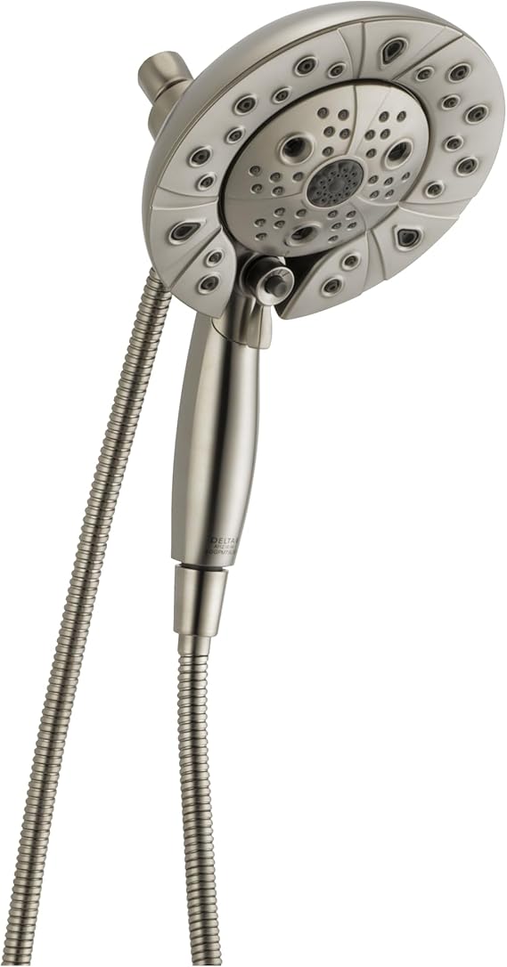 Delta Faucet 5-Spray In2ition Dual Shower Head with Handheld Spray, H2Okinetic Brushed Nickel Shower Head with Hose, Showerheads, Handheld Shower Heads, Magnetic Docking, Stainless 58480-SS25-PK Delta Faucet 5-Spray In2ition Dual Shower Head with Handheld Spray, H2Okinetic Brushed Nickel Shower Head with Hose, Showerheads, Handheld Shower Heads, Magnetic Docking, Stainless 58480-SS25-PK