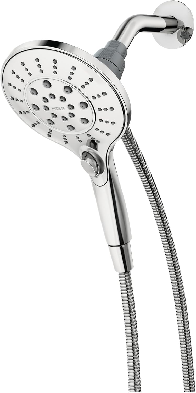 Moen Engage Chrome Magnetix Six-Function 5.5-Inch Wide Handheld Shower Head with Hose and Magnetic Docking System, 26112 Moen Engage Chrome Magnetix Six-Function 5.5-Inch Wide Handheld Shower Head with Hose and Magnetic Docking System, 26112
