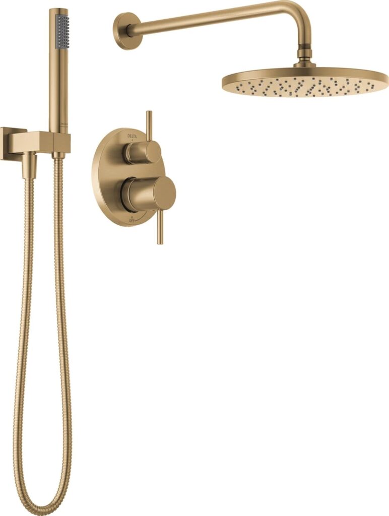Delta Modern 14 Series Round Rain Shower System Faucet Set