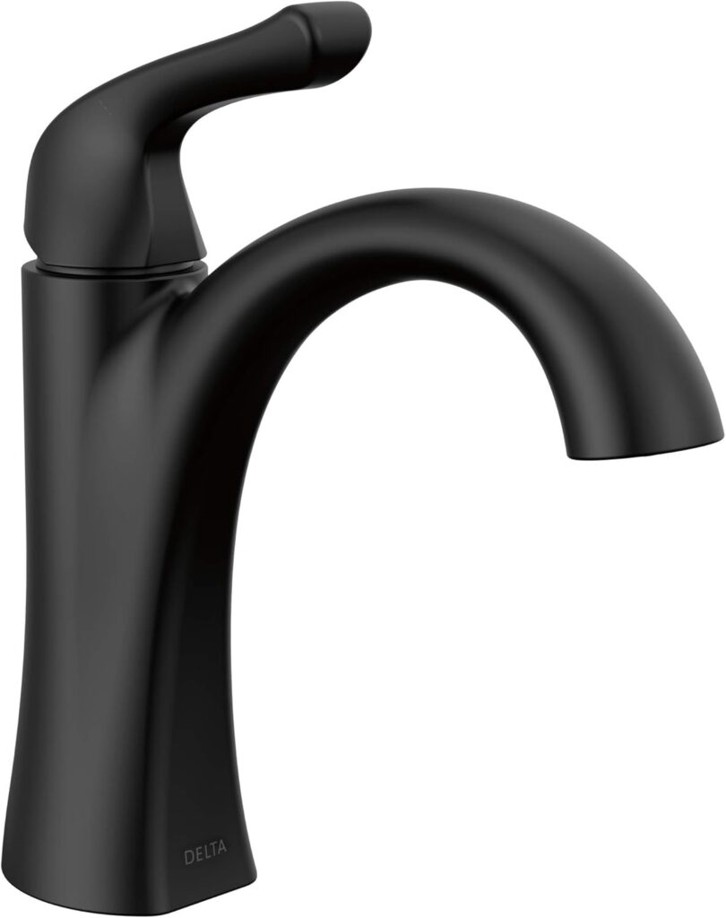 Delta Arvo Matte Black Single Handle Bathroom Faucet (15840LF-BL)