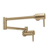 Delta Faucet Contemporary Wall-Mount Pot Filler Faucet, Champagne Bronze 1165LF-CZ