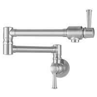 IMLEZON Stainless Steel Pot Filler Faucet Commercial Wall Mount Kitchen Sink Faucet Folding Stretchable with Single Hole Two Handles