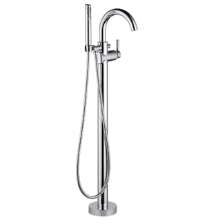 Delta Faucet Trinsic Floor-Mount Freestanding Tub Filler with Hand Held Shower, Chrome T4759-FL