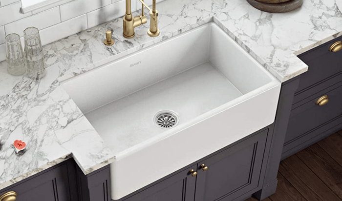 Ruvati RVL2300WH 33 x 20 inch Fireclay Reversible Farmhouse White Kitchen Sink Review