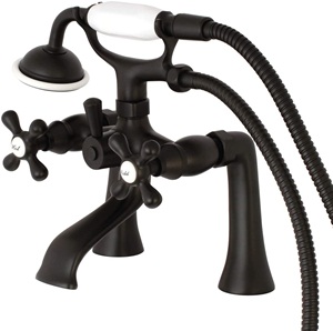 Kingston Brass KS268ORB Victorian 7-Inch Deck Mount Tub and Shower Faucet, Oil Rubbed Bronze