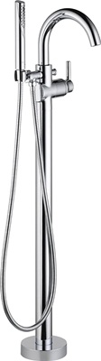 Delta Faucet Trinsic Floor-Mount Freestanding Tub Filler with Hand Held Shower, Chrome T4759-FL