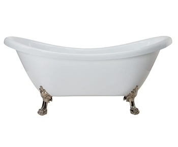 Vintage Tub & Bath Florence 70 Inch Acrylic Double Slipper Clawfoot Tub - No Faucet Drillings - Lion Paw Feet