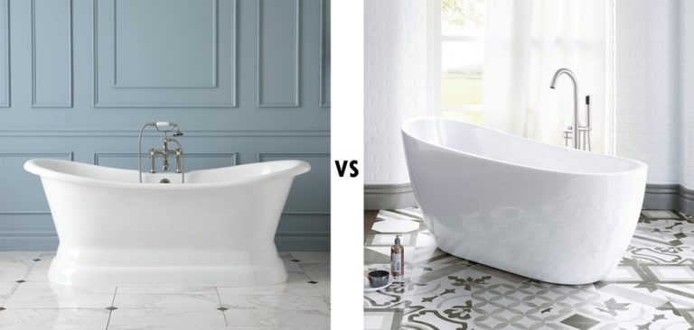 Acrylic Bathtub VS Cast Iron Bathtub Sanitary Supply   Acrylic Bathtub VS Cast Iron Bathtub 768x366 