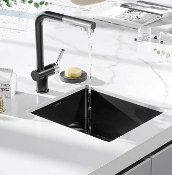 TORVA Gloss Black Ceramic Coating with NanoTek Undermount Kitchen Sink
