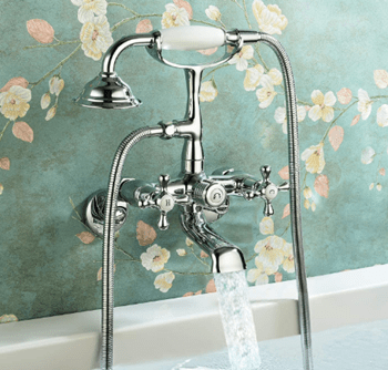 Wasserrhythm  Victoria Bathroom Clawfoot Tub Bathtub Bath Faucet G1 2 with Hand Shower Chrome Wall Mounted Two Handles