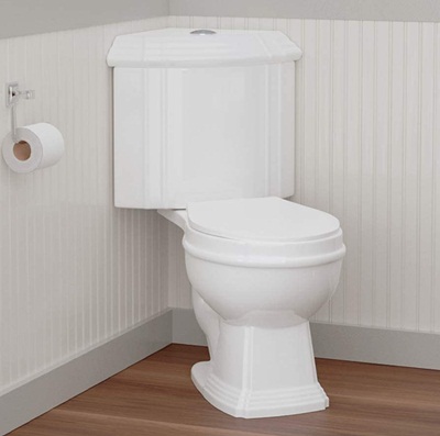 Magnus Home Products Seneca Dual-Flush Two-Piece Corner Toilet, Comfort Height