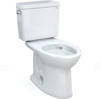 TOTO Drake Two-Piece Elongated 1.28 GPF Universal Height TORNADO FLUSH Toilet with CEFIONTECT, Cotton White - CST776CEFG#01