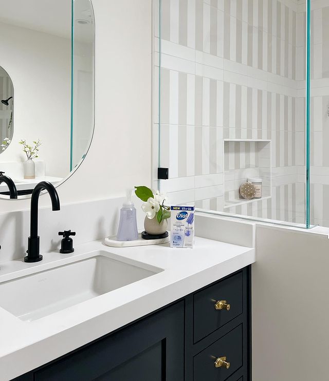 Utilize a Tray to Keep You Organized - Bathroom Storage Solution Ideas