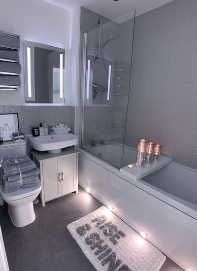 Aesthetic Touch Grey Minimalist Bathroom Ideas