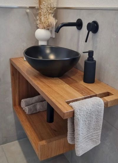 Customize Vanity for Hanging Towel - Where to Hang Wet Towels in Small Bathroom
