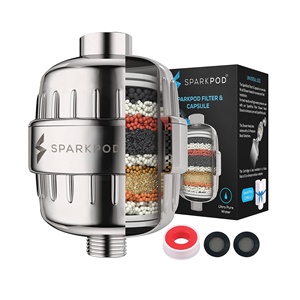 SparkPod High Output Shower Filter Capsule - Suitable for People with Sensitive and Dry Skin and Scalp, Filters Chlorine and Impurities 1-min install (Luxury Polished Chrome)