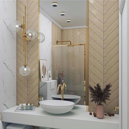 Luxurious Tiles - Brown and Cream Bathroom Ideas