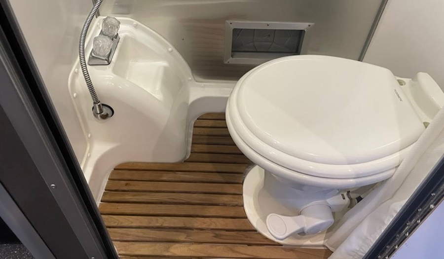 how to flush RV toilet