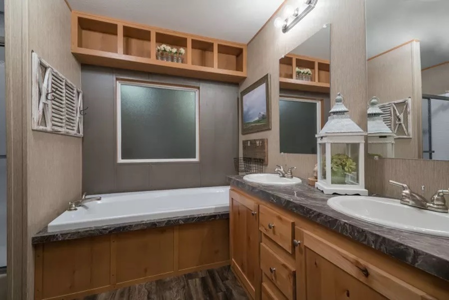 how to remodel a mobile home bathroom