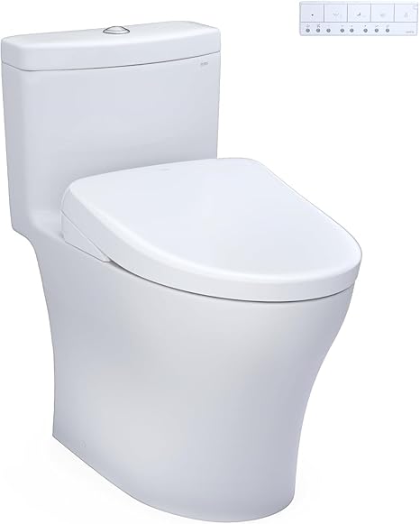 TOTO WASHLET+ Aquia IV One-Piece Elongated Dual Flush 1.28 and 0.9 GPF Toilet 