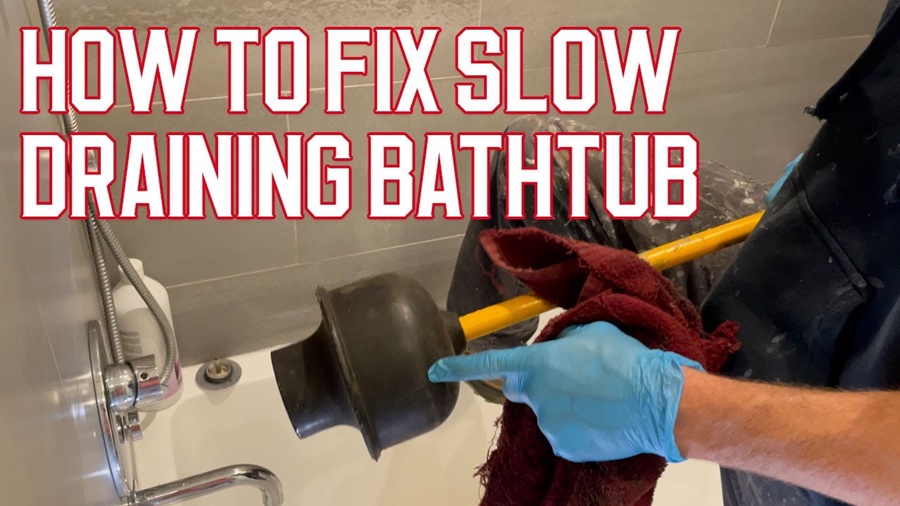 how to fix a slow draining bathtub