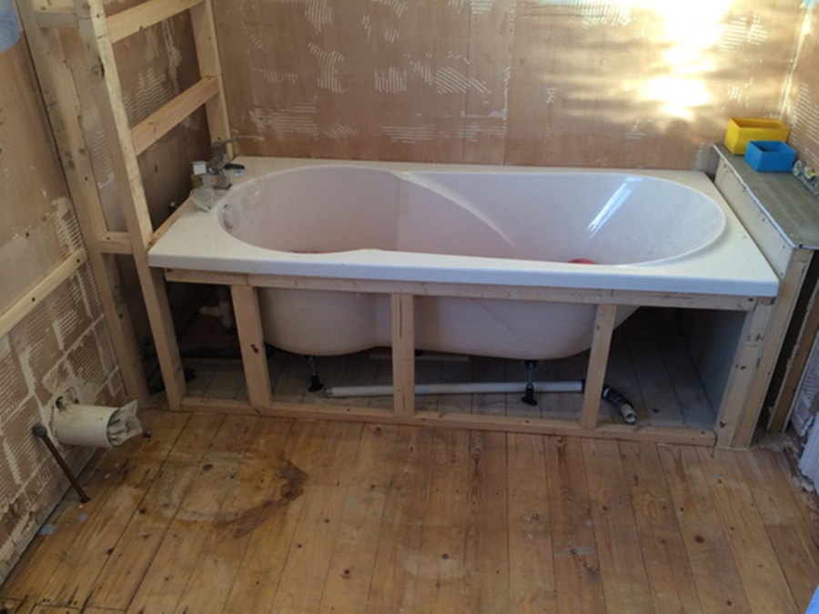 how to install a bathtub