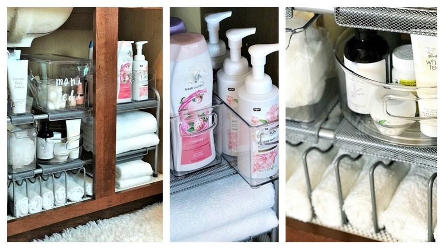 how to organize under bathroom sink